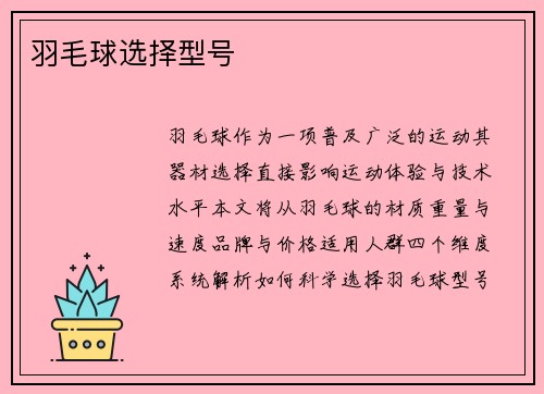 羽毛球选择型号